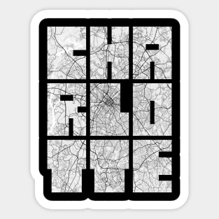 Charlotte, North Carolina, USA City Map Typography - Light Sticker